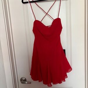 Lulu’s red mini dress